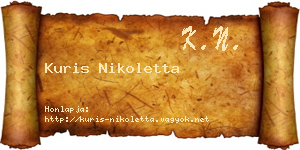 Kuris Nikoletta névjegykártya